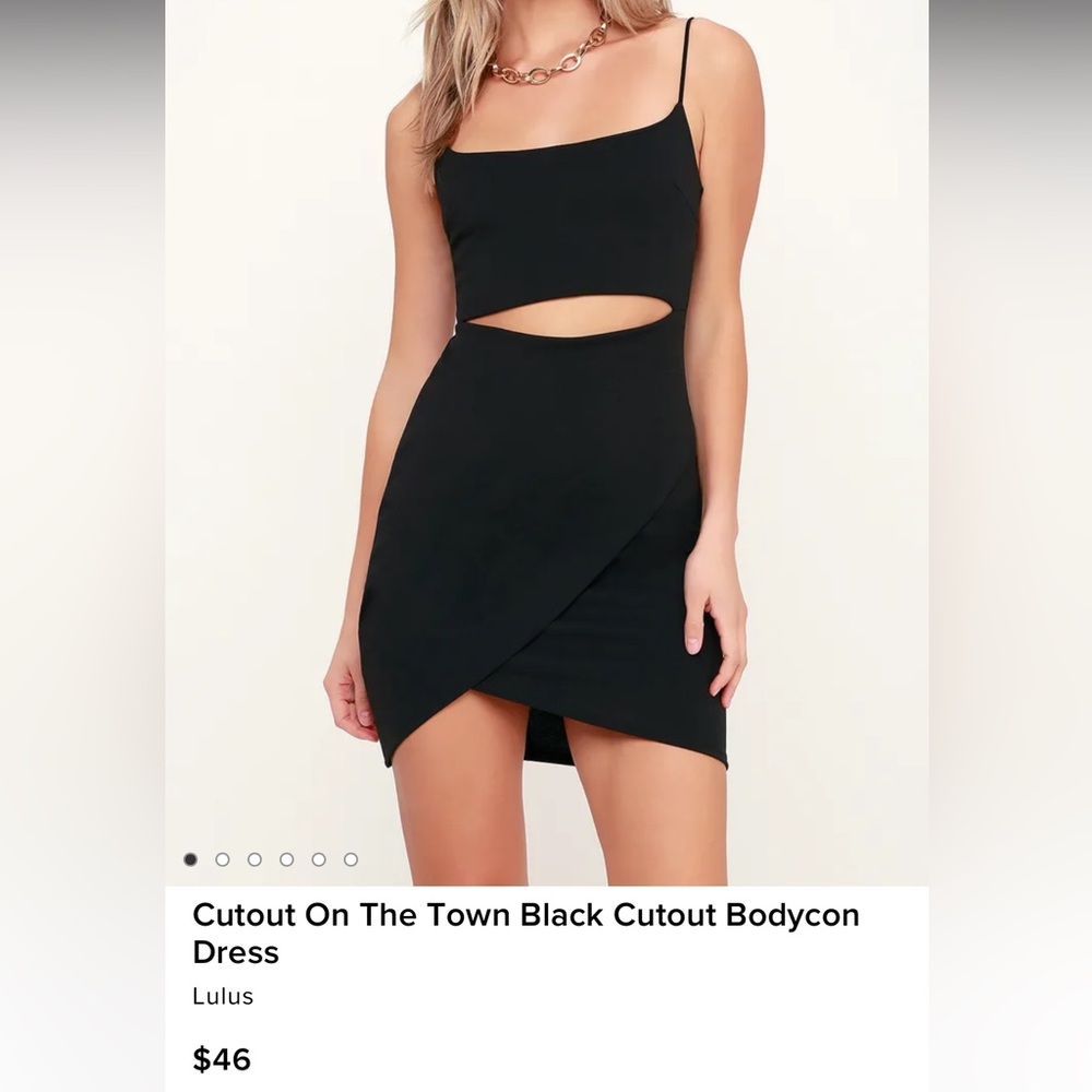 Lulus Cutout On The Town Black Cutout Bodycon Dress